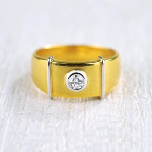 For him – Classic Round Gold Diamond Ring